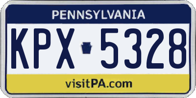 PA license plate KPX5328