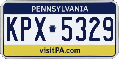 PA license plate KPX5329