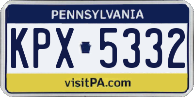 PA license plate KPX5332