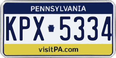 PA license plate KPX5334