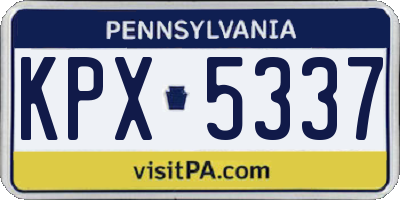 PA license plate KPX5337