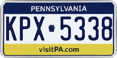 PA license plate KPX5338
