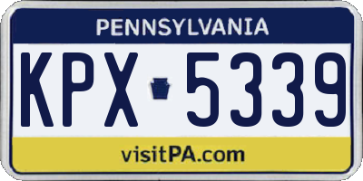 PA license plate KPX5339