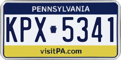 PA license plate KPX5341