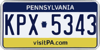 PA license plate KPX5343