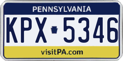 PA license plate KPX5346