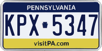 PA license plate KPX5347