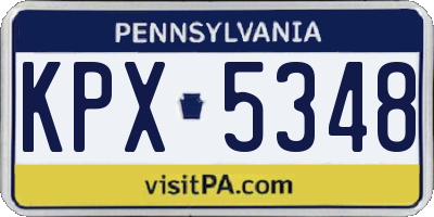 PA license plate KPX5348