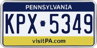 PA license plate KPX5349