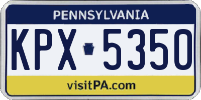 PA license plate KPX5350
