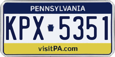 PA license plate KPX5351