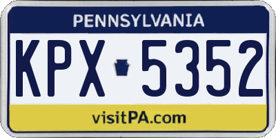 PA license plate KPX5352