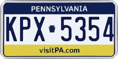 PA license plate KPX5354