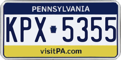 PA license plate KPX5355