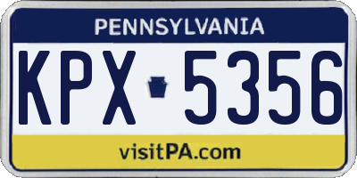 PA license plate KPX5356