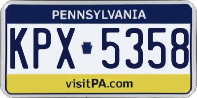 PA license plate KPX5358