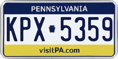 PA license plate KPX5359