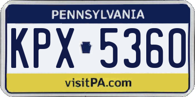 PA license plate KPX5360