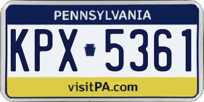 PA license plate KPX5361