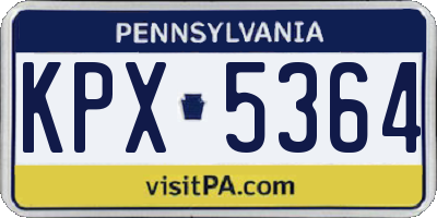 PA license plate KPX5364