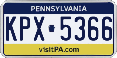 PA license plate KPX5366
