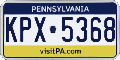PA license plate KPX5368