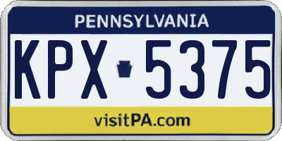 PA license plate KPX5375