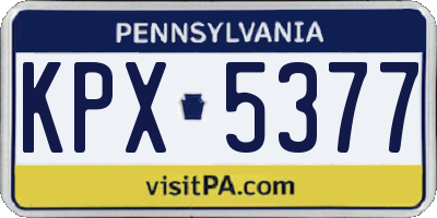 PA license plate KPX5377