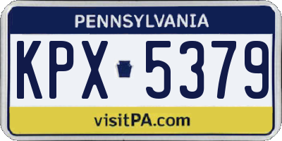 PA license plate KPX5379