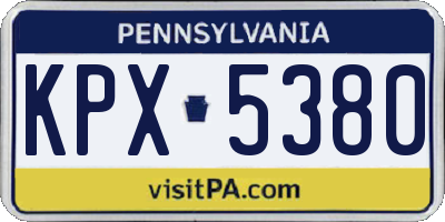 PA license plate KPX5380