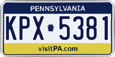 PA license plate KPX5381