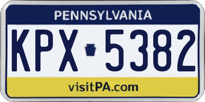 PA license plate KPX5382