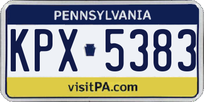 PA license plate KPX5383