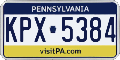 PA license plate KPX5384