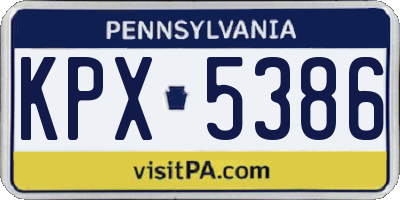 PA license plate KPX5386