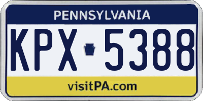 PA license plate KPX5388