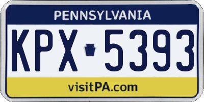 PA license plate KPX5393