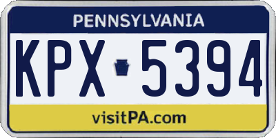 PA license plate KPX5394