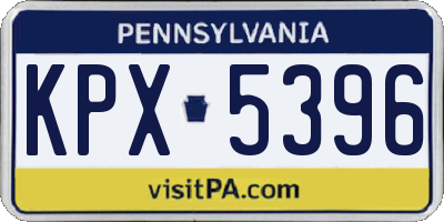 PA license plate KPX5396