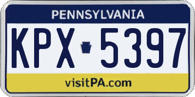 PA license plate KPX5397