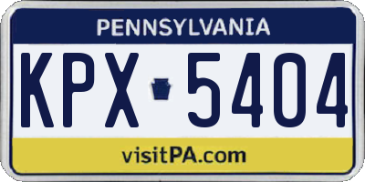 PA license plate KPX5404