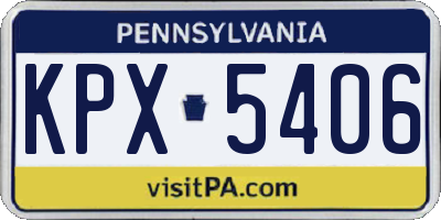 PA license plate KPX5406