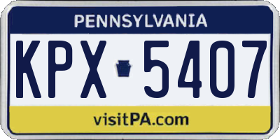 PA license plate KPX5407