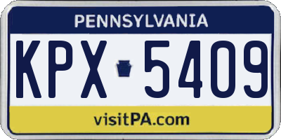 PA license plate KPX5409