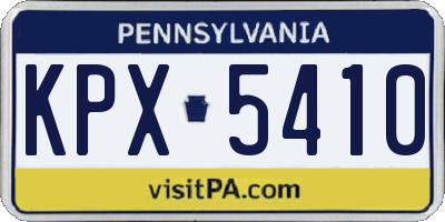 PA license plate KPX5410