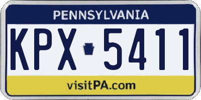 PA license plate KPX5411