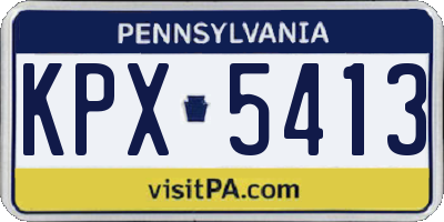 PA license plate KPX5413