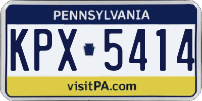 PA license plate KPX5414
