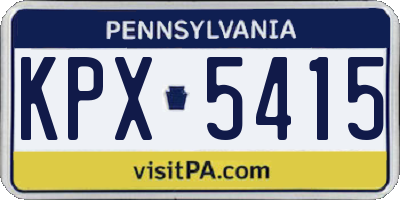 PA license plate KPX5415