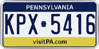 PA license plate KPX5416